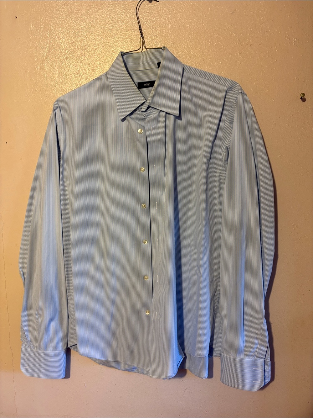 Boss Light Blue Pinstripe Dress Shirt